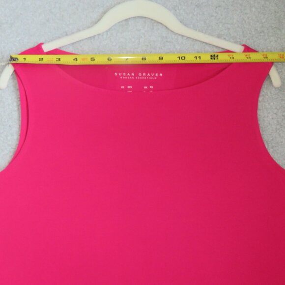 NEW Susan Graver Essential Sleeveless Hi/Lo Liquid Knit Tank XXS Passion Pink - Picture 4 of 14